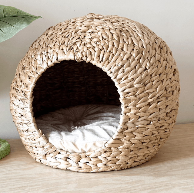 Igloo pour chat en fibres naturelles
